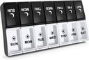 7 dagers pilleorganisator 2 ganger om dagen, store ukentlige PM piller boks, dag natt medisin organisator, pille tilfelle to ganger om dagen, pille container