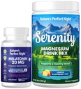 Naturens perfekte natt melatonin 20 mg raskt oppløsning blandet Berry 180 telle med serenity magnesium pulver 15 oz sitron bringebær