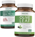 Hav Moss & Olive Leaf Extract (1-måneders forsyning) Olive Moss Blend - Økologisk Irsk Hav Moss - Rå Vegansk Supplement (60 Caps) & Olive Leaf Ekstrakt Super Styrke: 20% Oleuropein - Vegetarisk (120 Caps)