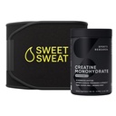 Idrettsforskning Kreatin Monohydrat og Sweet Sweat Waist Trimmer - Svart og gul (medium)