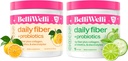 Daglig Fiber Supplement Bundle med lagt til kollagen, probiotika og elektrolytter - Cucumber Lime Mint & Orange Yuzu Mandarin Flavors - Støtter Digestiv helse, Debloating & Hydration - 32 Serveringer Totalt
