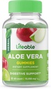 Livbar Aloe Vera Supplement Gummier for voksne - 10 000 mg - Great Tasting Natural Flavored Gummy - Glutenfri, Vegansk, Ikke-GMO Chewable - for voksne, menn, kvinner - 60 Gummies - 30 doser