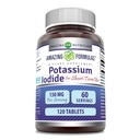 Amazing Formler Kalium jodid Supplement | 130 Mg | 120 Tabletter | Ikke-GMO | Glutenfri | laget i USA