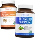 Bundle av Thyroid Support & Ashwagandha - Revive & Thrive Pack - Thyroid Støtte med Iodin (Non-GMO) Forbedre energi og organisk Ashwagandha med 1350mg Ashwaganda Root Powder Per Serve