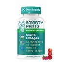 SmartyPants organiske prenatal vitaminer for kvinner, Multivitamin Gummies: Biotin, Metylfolat, Omega 3 (ALA), vitamin D3, C, vitamin B12, B6, A, K2 & Sink, Choline, vegetarisk, 120 greve (30 dagers forsyning)