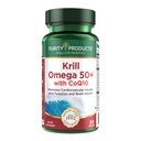 Krill Omega 50 Plus w/ CoQ10 fra renhetsprodukter - 1300 mg Krill olje og fiskeolje blanding - 100 mg CoQ10 - 500mg Naturlig Astaxanthin - Støtte for felles, hjernen helse og mer - 60 Mini Softgels