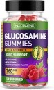 Glukosamin Gummies med vitamin E - Avansert felles støtte Gummy Supplement, høy potens antioksidant, komfort for rygg, kne, hender - 120 Gummies