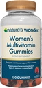 Naturens Wonder kvinners multivitamin gummi, støtter energi, metabolisme, bein og immunsystem helse med vitaminer A, C, D, B6, B12, Biotin, folsyre, 75 dagers forsyning, 150 teller