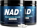 NAD + Supplement 1000mg - Nikotinamid Riboside (NR) og Resveratrol, Liposomal NAD av rene organiske ingredienser for kvinner og menn Sunn aldring, hjerne og cellulær energi, 80 kapsler (2Pcs)