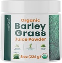 Teaveli Organic Barley Grass Juice pulver - Rå, Utah voksende Barley Grass Juice ekstrakt for detox-komplements Wheatgrass Juice-laget i USA uten gluten, tilsetningsmidler eller preservatives- 8 oz (226 gram)