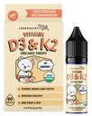 Legendairy Melk Økologisk Baby Vitamin D3 K2 Flytende dråper, 400 IU Baby Vitamin D dråper for spedbarn - Vitamin D for nyfødte, barn og barn - Vegansk, 90 Serveringer