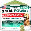 Advanced Dog Dental pulver, pustefryktere med multivitamin, hund tenner rengjøring, dårlig ånde og tartar og plaque Off Remover for hunder probiotika lab co, kjæledyr oral omsorg - vitaminer og kosttilskudd