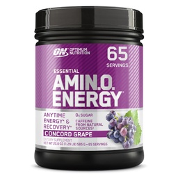 Optimum Nutrition Amino Energy - Før trening med grønn te, BCAA, Aminosyrer, ketovennlig, grønn kaffeekstrakt, energi pulver - Concord Grape, 65 Servering (Packing May Vary)