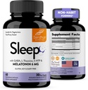 Sandhus søvn 60 Kapsler – ikke-habitdannende 5-i-1 søvnhjelp Supplement med melatonin, magnesium, GABA, L-theanin og 5-HTP