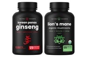 NutraChamps koreanske Ginseng Capsules og Lions Mane Capsules 2 Pack Bundle