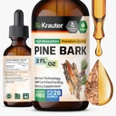BIO KRAUTER Pine Bark ekstrakt - rik på antioksidanter flytende kosttilskudd - 400 mg Fransk Maritime Pine Bark ekstrakt dråper - Vegan, alkohol og sukker gratis - 2 Fl Oz