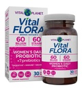 Vital Planet - Vital Flora Kvinners Daily Probiotic 60 milliarder CFU, 60 diverse strimler, 7 organiske prebiotika, Vaginal og immunstøtte, Bloating, Digestive helseprobiotika for kvinner 30 kapsler
