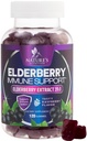 Elderberry Immune Support Gummies - Super Konsentrert 35:1 Ekstrakt, tilsvarende 4200 mg eldrebær - Sambucus Black Elder Berry Vitamin Supplement, Daglig støtte for barn og voksne - 120 Gummies