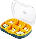 Weekly Pill Case Arrangør, liten reisepille boks Planner 6 skuffe, Søt Pocket Purse Daglig medisin Dispenser Påminnelse for vitamin, Supplement, Fiskeolje, Kapsler, Tablett, Meder Oppbevaring Sorter