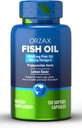 ORZAX Omega 3 Fiskeolje 1200 mg - EPA DHA Omega 3 Supplement - Fremmer hjerte, øye, felles, nerve, immun, hjerne og blod helse - Burpless & Lemon Flavored - Ikke-GMO - 120 Softgels - 60 dagers levering