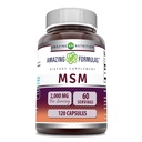Amazing Formler MSM (Metylsulfonylmetan) Supplement | 2000 Mg per servering | 120 kapsler | Ikke-GMO | Glutenfri | laget i USA