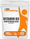 BulkSupplements.com vitamin B5 pulver - som kalsium Pantotenat, B5 vitaminer - Glutenfri, 500 mg vitamin B5 Pantotensyre per servering, 5kg (11 lbs) (Pack of 5)