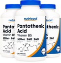 Nutricost Pantotensyre (vitamin B5) 500 mg, 240 kapsler (3 flasker)