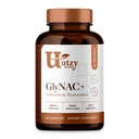 Utzy Naturals GlyNAC+ Supplement | 1000 mg Glycine & NAC (N-Acetyl cystein) | med vitamin B2 kofaktor for glutathionproduksjon | 90 kapsler