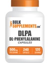 BulkSupplements.com DL-Phenylalanin Capsules - DLPA Capsules, DL-Phenylalanin 500mg - DLPA Supplements, Glutenfri - 2 Kapsler per servering, 240 kapsler (pakke med 1)