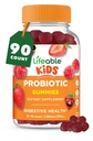 Kids Probiotics Gummies | 2 milliarder CFU | Great Tasting Kids Probiotic Gummies | For Gut Helse, Digestiv Støtte og Immunstøtte | 90 Probiotic Gummies for barn og barn | Livlig