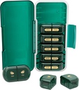 Ukelig pilleorganisator 2 ganger om dagen, moistur-proof, avtagbare sammenligninger, AM Pill Box 2X 7 Day, reisepilleorganisator for piller/fish olje/medikasjon/vitamin/Supplements (Dark Green)