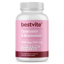 BESTVITE Quercetin med Bromelain 500mg/250mg (120 vegetariske kapsler) - Ingen stearates - Ingen siliciumdioksid - Vegan - Ikke GMO - Glutenfri