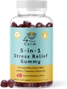 4TheCalm 5in1 Stress Relief Supplement Gambi - GABA, Lemon Balm, L-Theanine, Kamille, Ashwagandha – Stress Relief Gummies (Naturlig bringebær Flavor, 60 Gummies)