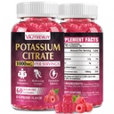 Kalium Citrat Gummier, høy Kalium Supplement (1000mg), støtter benkramper og muskel helse, egnet for voksne og barn, Vegan, ikke-GMO, 60-talls
