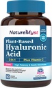 Hyaluronsyre Supplement, med vitamin C, 250 mg Plantebasert HA, 90 Vegan Caps, for hud & øyne, kollagen produksjon, lett absorberbar