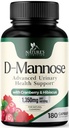 D-Mannose Supplement 1350 mg med Cranberry & Hibiscus - Effektiv rask-Active, Flush urene for naturlig bladder, Urin Tract Helse støtte, for kvinner og menn, ikke-GMO, Vegan, 180 kapsler