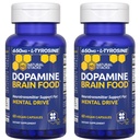 Dopamine Brain Food - 650mg L-tyrosin Supplement - Dopamine Supplement for Fokus & Mental Drive - Støtter Mental Energi - Neurotransmitter Støtte med B-vitaminer - 120 Kapsler