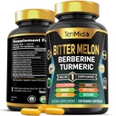 Bitter Melon Capsules - 10in1 Formula - Kombinere med Berberine, Ceylon Cinnamon, Turmeric, Moringa, Neem, Ginger, Gotu Kola, Artichoke og Black Pepper - 120 Kapsler for 4 måneders forsyning