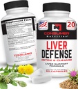Liver Support Supplement - Liver Defense Liver Cleanse Detox - laget med solplast, Artichoke Leaf, Melk Thistle Seed, & mer - for metabolisme og immunrespons 60 kapsler