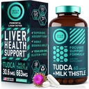 TUDCA og Melk Thistle Supplement - Bile Salts Supplement med Silymarin Melk Thistle Extract Liver Cleanse, Gallblader, Nyre, Gut Helse - Ursolic Acid Tudca Bile Salt Lever Helse - 60 Kapsler