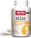Jarrow Formulas MSM 1000 mg - 100 Veggie Capsules - Metylsulfonylmetan - Kilde til svovel - Diett Supplement Støtter og styrker Joints - Opp til 100 Serveringer