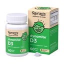 Renzo's Dynamit Vitamin D3, Oppløsende barn vitamin D3, 60 sukkerfrie smeltende faner, Lil 'grønn Apple Flavored