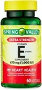 Generisk Spring Valley Vitamin E Ekstra Styrke Vitamin E D-Alfa Spring Valley Softgels, 670 mg (1 000 IU), 60 greve