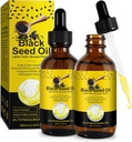 Svart Seed Oil 2PACK, 100% ren svart frø olje kalde presset uraffinert, rik på vitamin D3, K2 & E, svart Seed Oil Supplement Drop for immunstøtte, ikke-GMO (2x60ml)