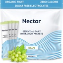 Nectar Hydration Packets - Electrolytes Powder Packets - Sugar Free & 0 Calorie - organisk frukt flytende daglig IV Electrolytes pulver for dehydrering Relief & Hurtig hydrering (Grape 30 Pack)