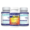 Liposen vekttap piller 2 flasker med 30 kapsler hver sammen med en 30 greve flaske MetaboUp Plus