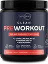 Type Zero Clean Pre Workout (11,3 oz, Fruit Punch) + Beet Root + L-Arginine + L-Citrulline, 2G Arginine, L-Citrulline Malate, Beta A, Sukkerfri, Organisk Koffein Preworkout for menn og kvinner