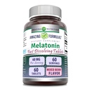 Amazing Formler Melatonin Fast Oppløselige Supplement | 60 Mg per Serving | Blandet Berry Flavor | 60 Tabletter Ikke-GMO | Glutenfri | laget i USA