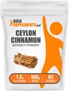 BulkSupplements.com Cinnamon Bark Extract pulver - Ceylon Cinnamon Supplement, Herbal Supplement - Vegan & Glutenfri, 1,2 g per servering, 100g (3.5 oz) (Pack of 1)