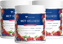 Gundry MD MCT wellness pulver til å støtte energi, keton produksjon og hjerne helse, Keto vennlig, sukker gratis (90 dagers forsyning, bringebær medley)
